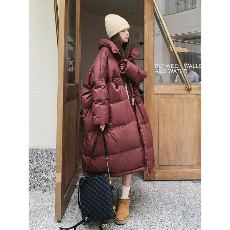 奶呼呼韩版宽松羽绒服女长款2024冬季新款高级感炸街流行爆款外套