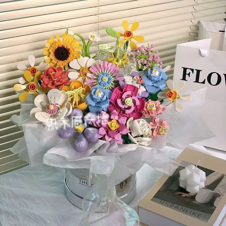 兼容乐高花束积木玫瑰花拼装玩具送女生diy高颜值玩意情人节礼物