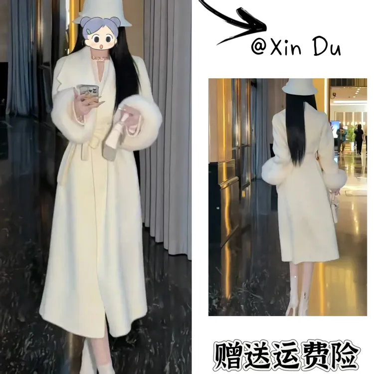 2025秋冬季新款时尚显瘦气质女士网红洋气风衣百搭款D24140