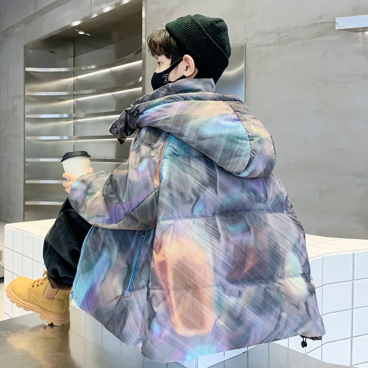 男童夹棉外套秋冬款2025新款儿童派克服棉衣加厚男孩冬装棉服潮牌