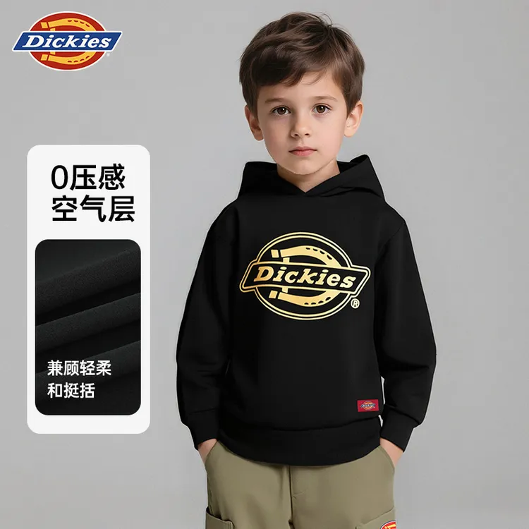 Dickies童装女童卫衣金标休闲运动秋冬款中大童休闲宽松连帽户外