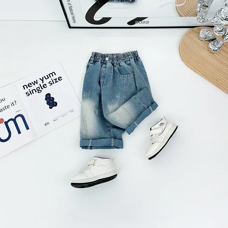 儿童七分裤子夏装薄款男童装牛仔宽松夏季 BQ25665N 