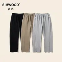 SIMWOOD/简木【BAGGY版型】340g超宽松粗斜纹运动弯刀卫裤SO210155