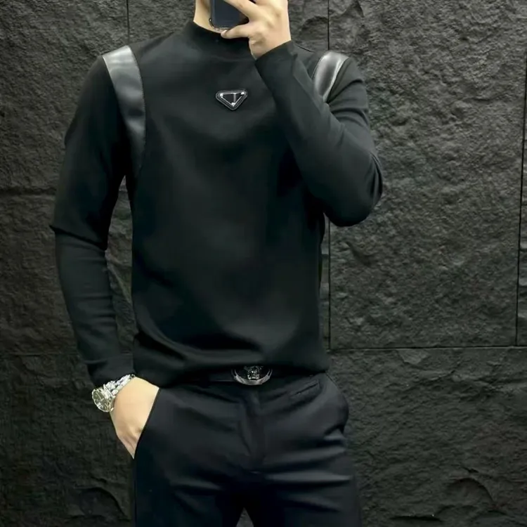 轻奢时尚百搭秋季男士圆领休闲百搭长袖-三角