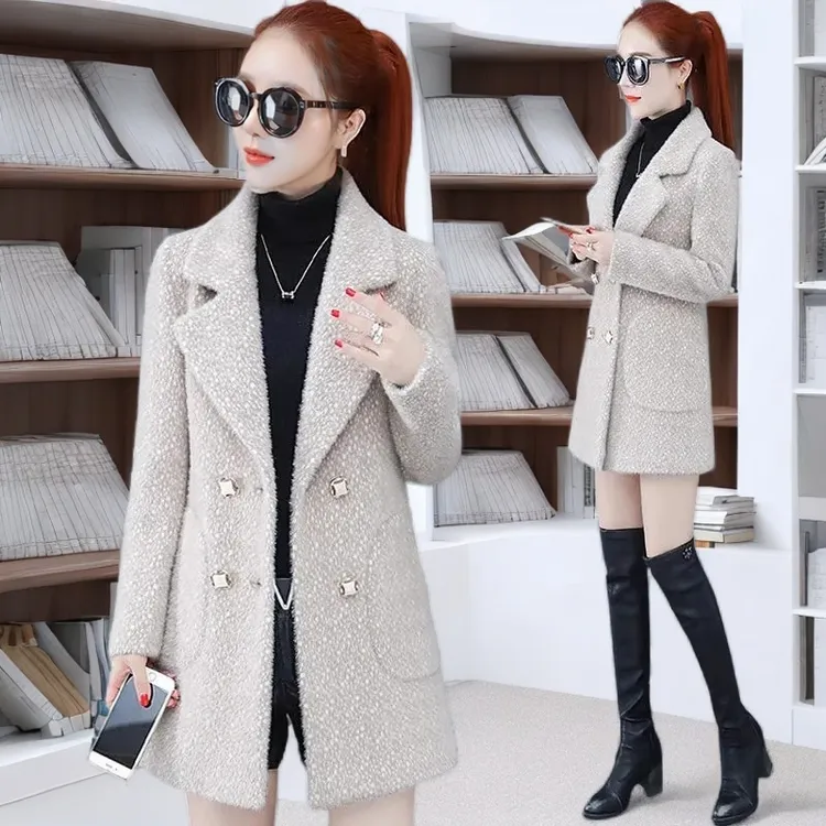 2025年女款流行外套秋冬潮牌外套女 韩版仿水貂绒轻奢洋气女外套