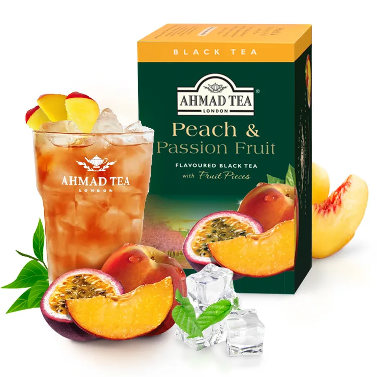 AHMAD亚曼茶 英国进口水蜜桃百香果红茶20茶包盒装 水果茶袋泡茶