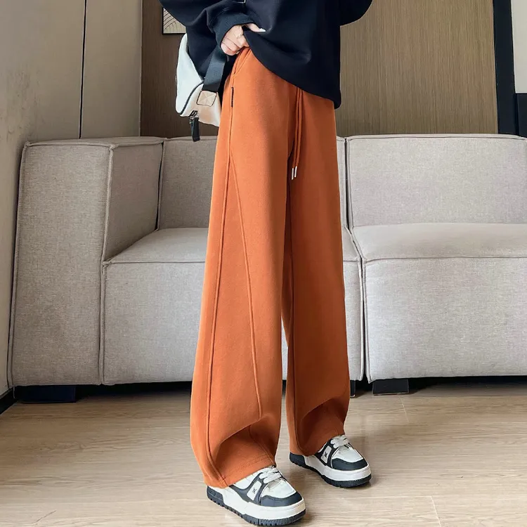 【秋冬新款】2025纯色百搭显瘦阔腿裤香蕉裤女高腰垂感宽松直筒