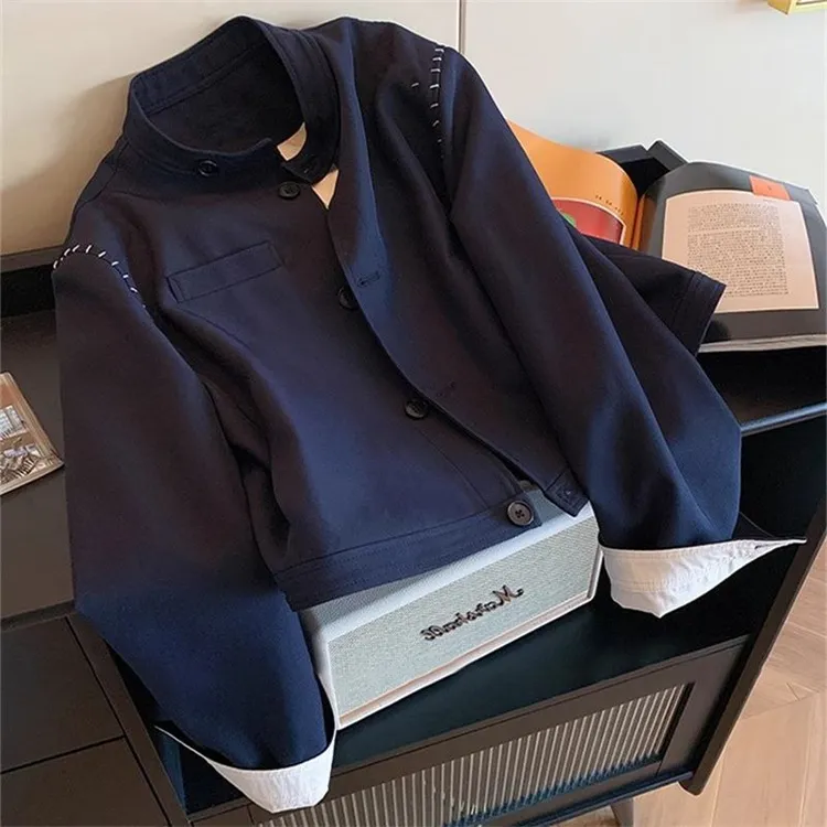 轻奢时尚短款外套女2025年春季新款外缝线设计感复古显瘦洋气上衣