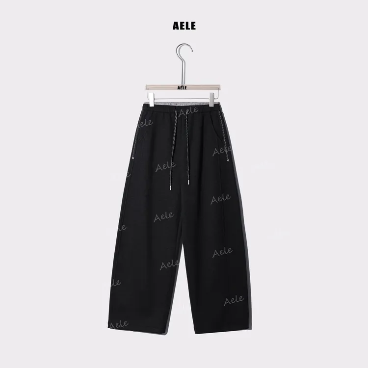 AELE【镰刀裤】显瘦抽绳撞色宽松阔腿休闲卫裤 K853 2960 AD