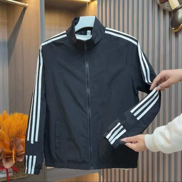 8176男士秋季时尚立领夹克运动透气外套潮流