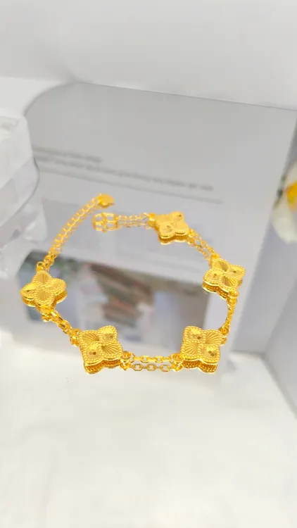 足银手链 新款龙鳞四叶草手链手工轻奢气质时尚精美百搭经典素款