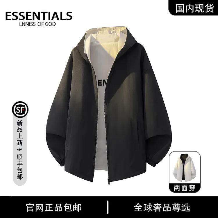 ESSENTIALS LNNISS 美式撞色双面穿夹克秋季百搭宽松纯色外套情侣