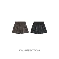 杨杨 DH-256331(胶囊皮短裤)高腰松紧宽松显瘦a字休闲皮裤