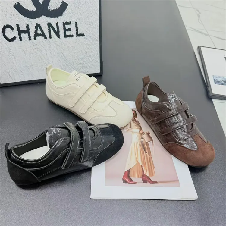 【运费险】秋季新款时尚德训鞋女款琥珀流光魔术贴底软面时尚休闲鞋