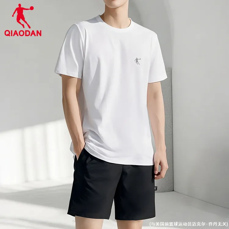 乔丹运动套装男士夏季2025新款冰丝透气跑步训练服短袖短裤两件套