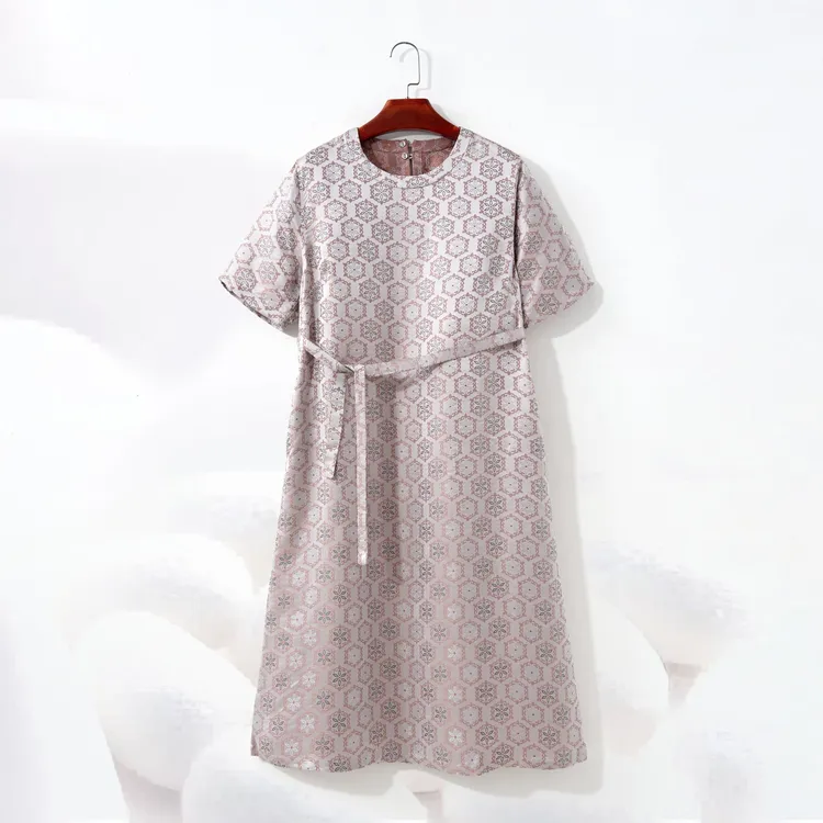 特【100%桑蚕丝宋锦花罗两面双穿连衣裙】锦罗新中式中长裙dz121