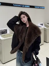 人造皮草 冬季毛毛加厚外套78020