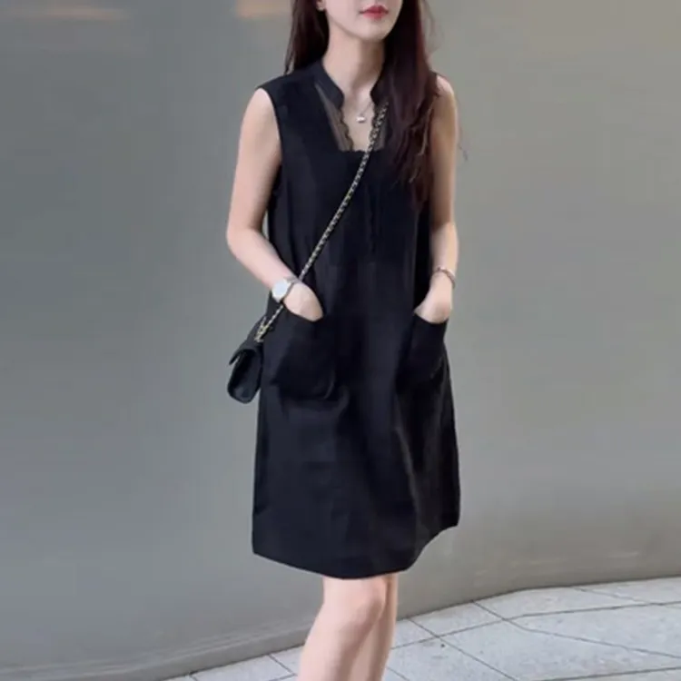 欧货时尚设计感中长款轻熟风高级感背心裙女夏2025纯欲慵懒风女装