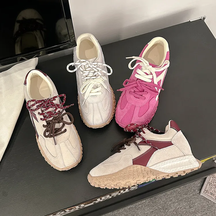 【闪闪Studio】内增高轻奢德训鞋女小个子春季厚底百搭阿甘休闲鞋