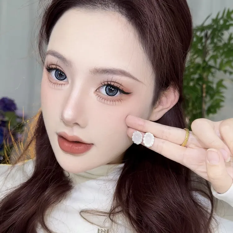 合金耳饰 复古港风气质猫猫石耳钉女小众设计感几何形花边耳环百