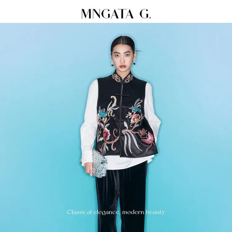 MNGATA G.宫小妍【凤凰于飞】夏日穿搭新中式国风刺绣马甲3062802