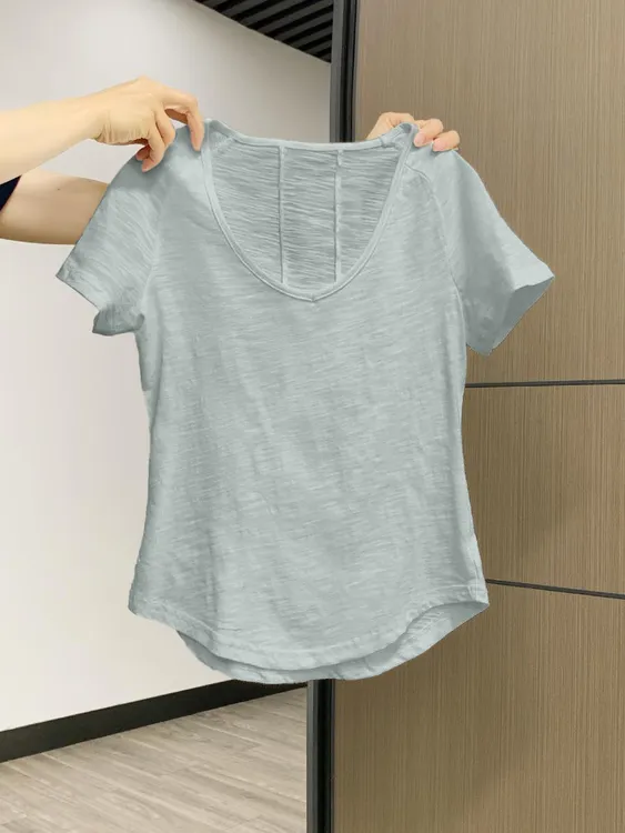 纯欲小众气质别致女装宽松慵懒风修身显瘦百搭短袖T恤设计感潮ins