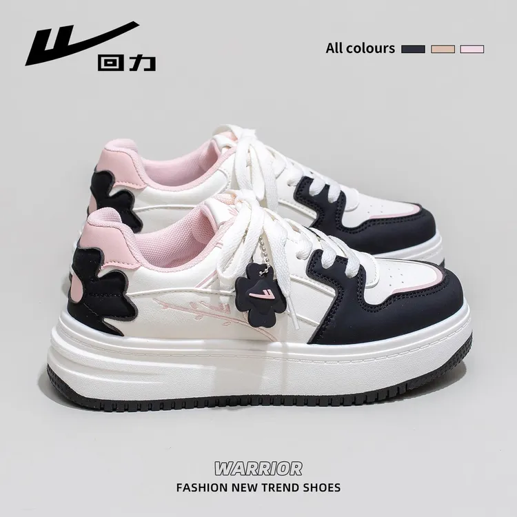 回力小白鞋女2025秋季新款透气厚底增高板鞋小众设计运动休闲鞋子