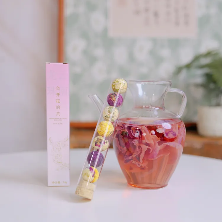 云南特产会开花的龙珠花茶组合多口味下午茶大理伴手礼花珠花茶球