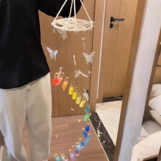 新款蝴蝶彩虹风铃手工diy材料包挂件浪漫送女友闺蜜礼物高颜值xxx