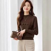 超好看烫钻半高领女装2025新款秋冬季内搭毛衣长袖针织打底衫