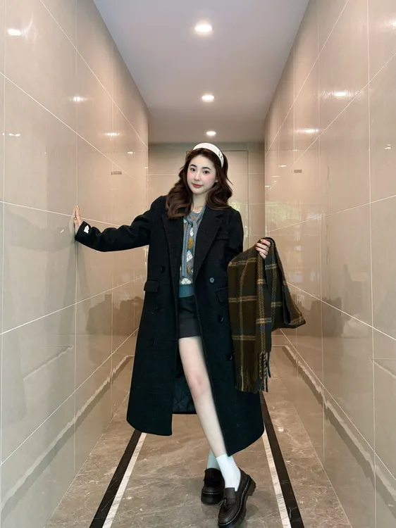 【粥粥专属】【南法旧事】斜纹面料加棉加厚韩版宽松·通勤气质羊毛大衣长款222