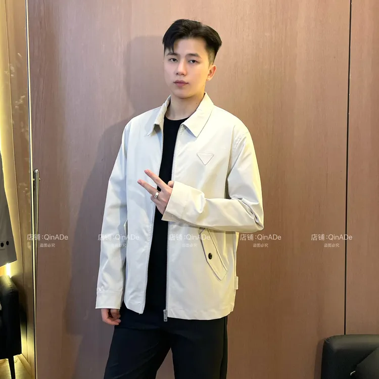 QinADe秋季新款男士简约时尚潮流百搭休闲男外套韩版翻领夹克外套