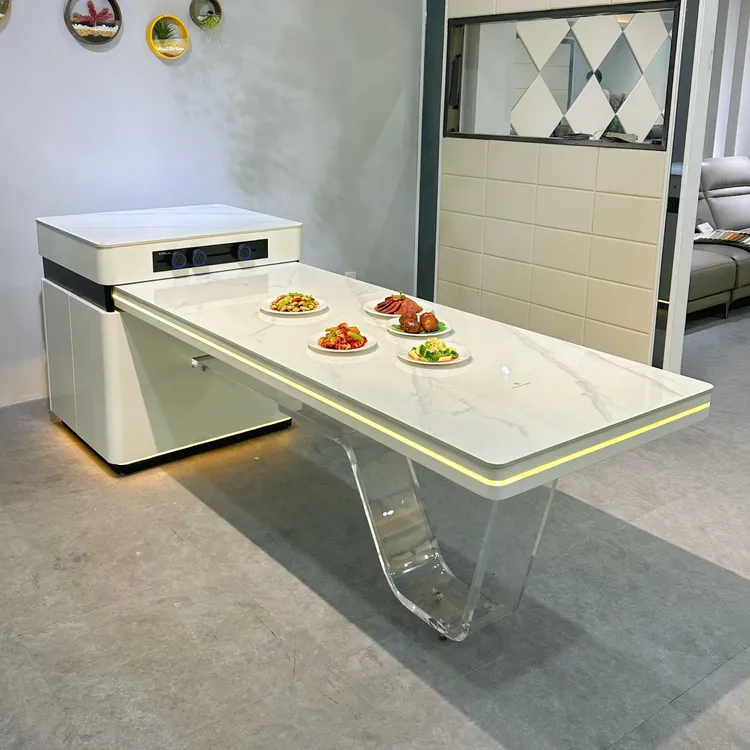 【智能龙抬头】亚克力家用岩板岛台多功能餐桌一体可岛台餐桌一体