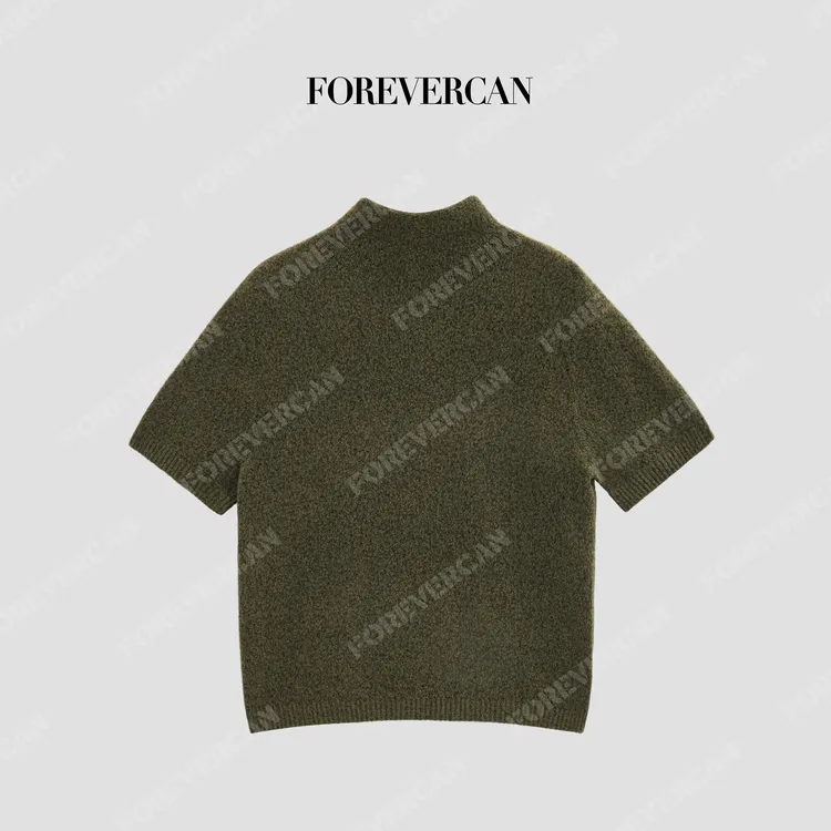 FOREVERCAN“洛伊恩”高智感高领针织短袖气质上衣MY10154