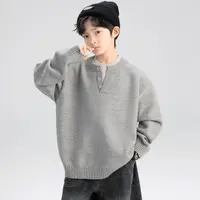 男童秋装假两件毛衣2025新款秋季上衣中大童儿童男孩春秋款痞帅潮