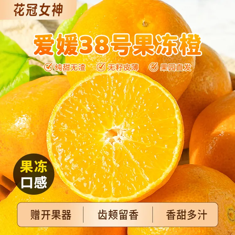 【现摘果冻橙】头茬四川爱媛38号果冻橙皮薄无籽爱媛橙采摘坏果包赔