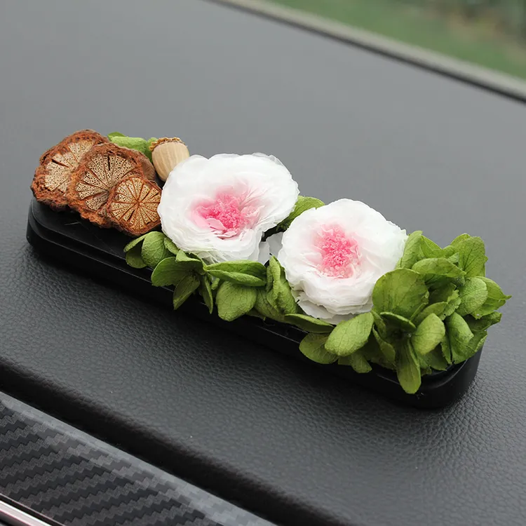 临时停车号码牌汽车内挪车电话牌永生玫瑰花干花中控车载装饰摆件