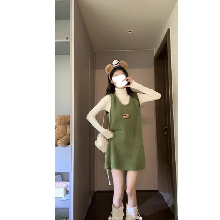 休闲时尚简约气质百搭上衣春秋新款设计感背带裙两件套装