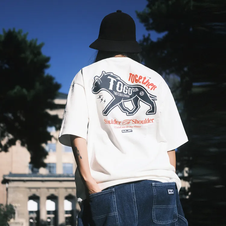 顽童MJFRESH Togo土狗系列印花图案TEE 美式街头宽松百搭休闲短袖