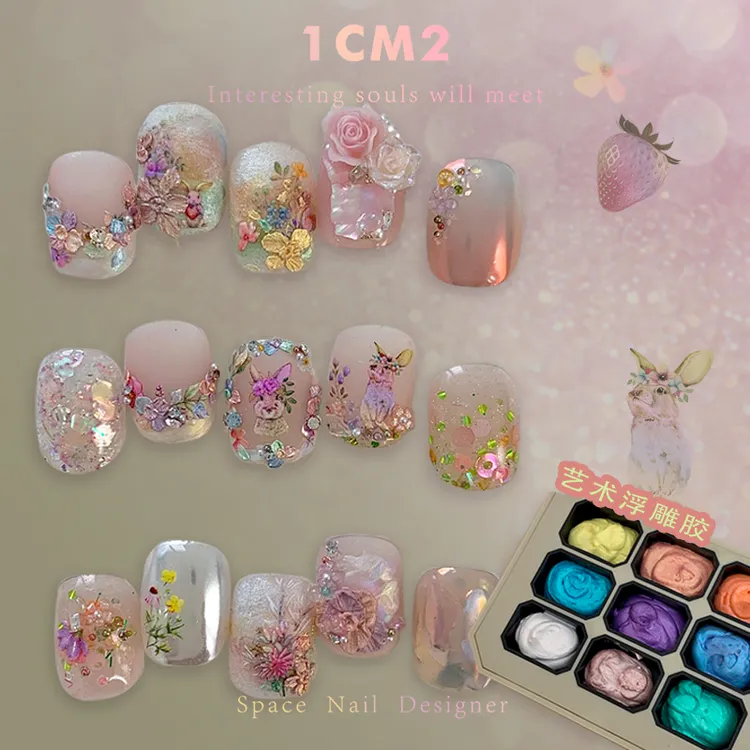 1CM2原创美甲 春夏彩花大盗美甲贴纸 花花动物系列指甲饰品超好看