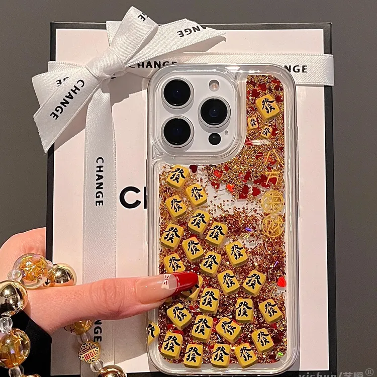 ZMGX满屏金字發流沙壳适用iPhone17手机壳苹果16华为vivo小米oppo