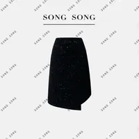 SONG-原创【星河赴光】冬季加厚保暖‘羊毛’星点绒感百搭显瘦半身裙