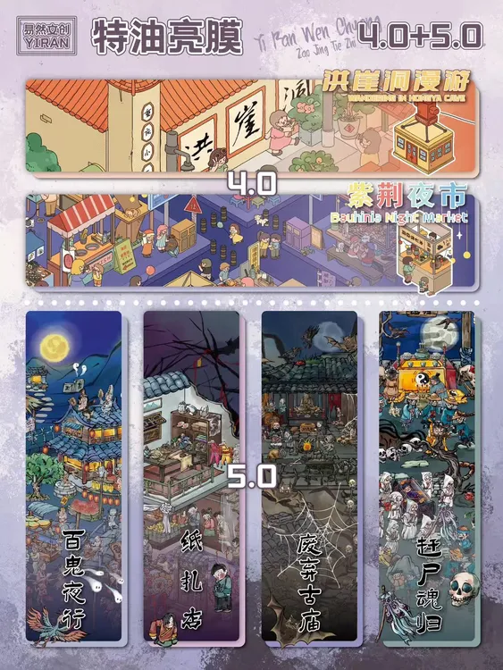 【易然文创-4.0+5.0系列（特油亮膜）】微缩场景造景贴纸 Diy造景贴纸