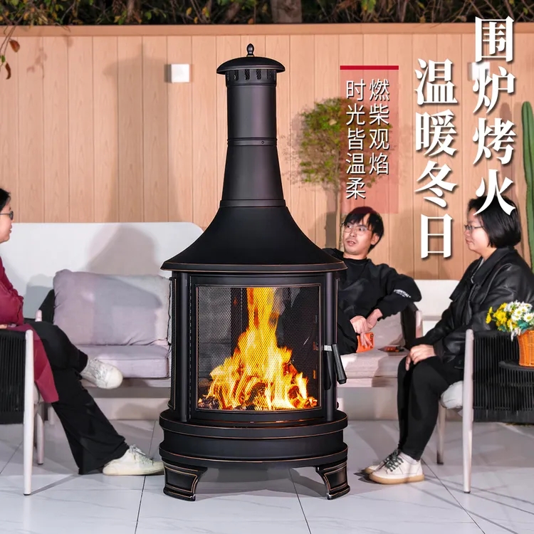 户外工匠烤火炉取暖器庭院柴火取暖炉围炉篝火炉烧烤炉花园柴火炉