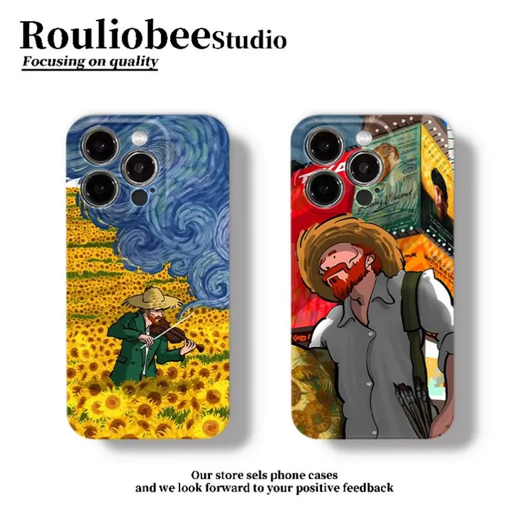 欧克里里街头梵高向日葵适用苹果16/17手机壳华为vivo小米15oppo