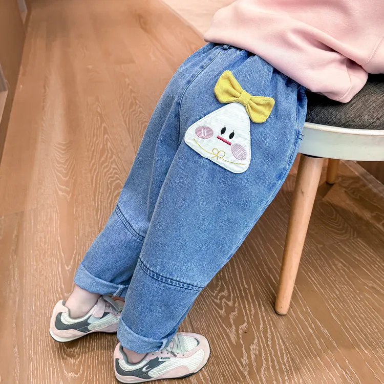 女童牛仔裤春秋款2025新款洋气春秋季外穿小女孩宝宝儿童老爹裤子