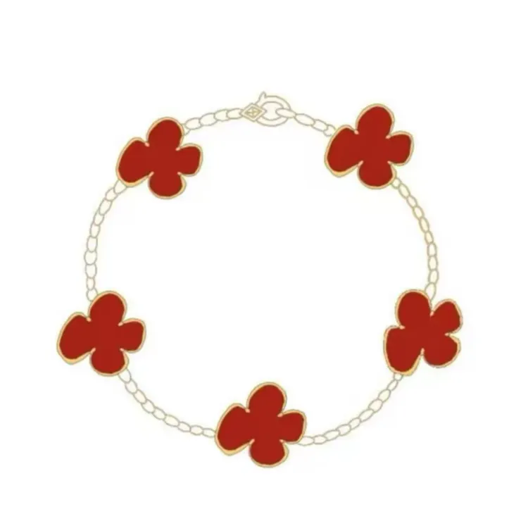 手链 高版合金手链 高定五朵小花款新手链四叶草 不过敏！