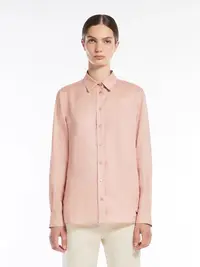 99新 MaxMara 娜娜专属  经典亚麻衬衫 粉色