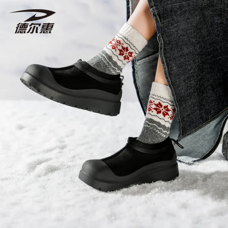 雪地靴女款2025新款冬季加绒加厚保暖休闲棉鞋厚底增高防滑短靴子