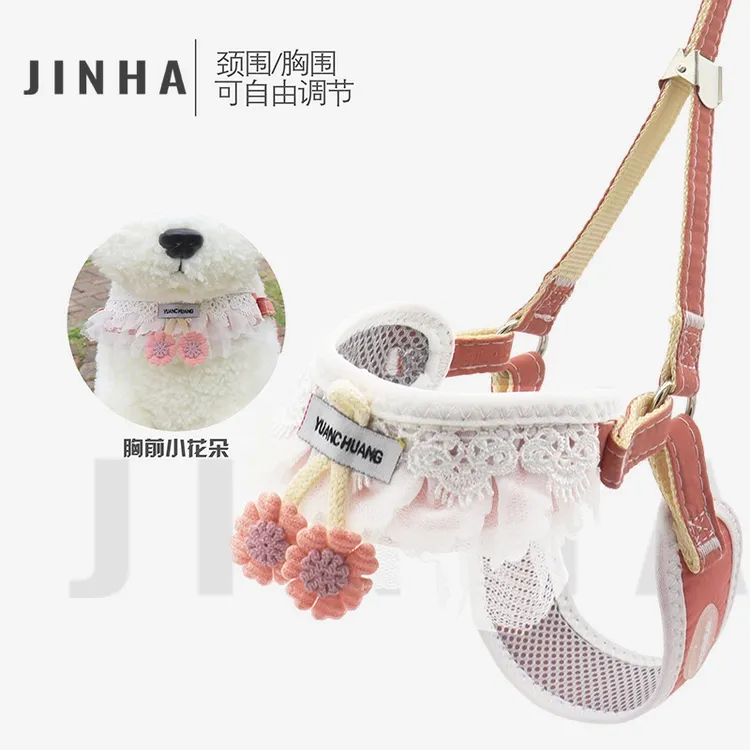 牵引绳狗狗小型犬比熊泰迪博美小狗幼犬胸背带背心式遛狗绳狗链子